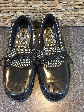 Sperry Black Polka Dot Trim Duck Shoes